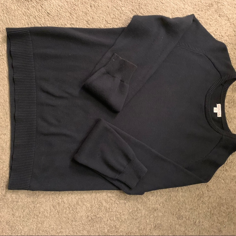 Black crewneck sweater